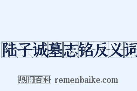 陆子诚墓志铭反义词是什么意思的图片